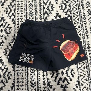 Jack & Rage Men's Black Graphic Athletic Shorts